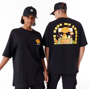 newera New Era Lemon Stand Fruit Graphic Black Oversized T-Shirt - Black - Size: M - male