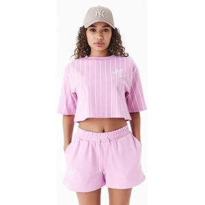 newera New Era Pinstripe Pink Womens Crop T-Shirt - Pink - Size: S - female