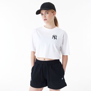 newera New York Yankees Womens MLB Lifestyle White Crop T-Shirt - White - Size: S - female