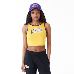 newera LA Lakers Womens Womens NBA Team Wordmark Yellow Crop Tank Top - Yellow - Size: S - female