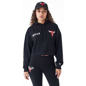 newera Chicago Bulls Womens NBA Team Logo Black Crop Pullover Hoodie - Black - Size: S - female