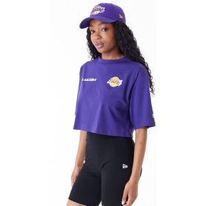 newera LA Lakers Womens NBA Team Logo Purple Crop T-Shirt - Purple - Size: L - female