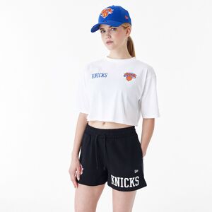 newera New York Knicks Womens NBA Team Logo White Crop T-Shirt - White - Size: S - female