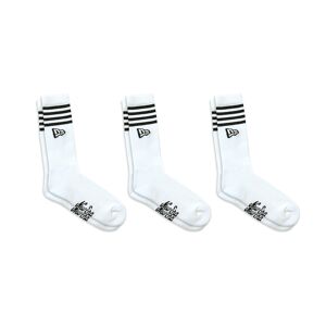 newera New Era Stripe 3 Pack Crew White Socks - White - Size: 3942 - male