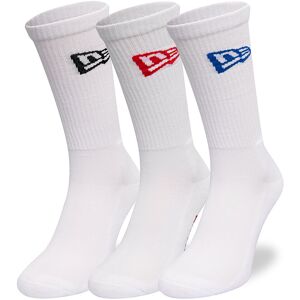 newera New Era Flag White 3 Pack Crew Socks - White - Size: 3942 - unisex