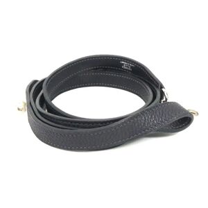 Hermes Dog Lead Leather/Metal Black Purple/Silver Unisex