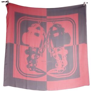 Hermes Scarf Muffler Carre 140 Shawl BRIDES de GALA [Ceremonial Horse Bridle] 100% Silk Women's Red/Black