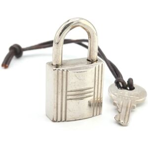 Hermes Cadena Silver Metal Key Padlock Ladies Men's