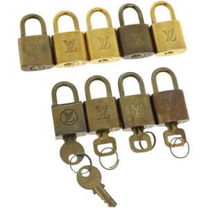 LOUIS VUITTON Set of 9 Padlocks Padlock Gold Tone LV Auth cl232