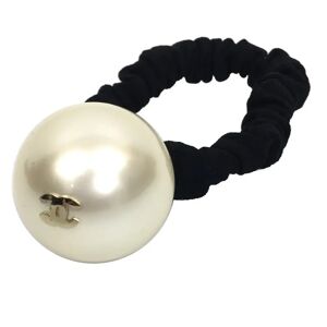 Chanel Pearl Hair Tie Coco Mark White  Ladies aq6026