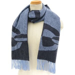 Hermes Chaine d'Ancle Optique Muffler Marine Ciel Cashmere 40×160