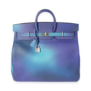 Hermes Limited Edition Bleu Nuit & Violet Clemence Cosmos Haut à Courroies 50 BP