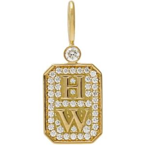 HARRY WINSTON HW Logo K18YG Yellow Gold Charm