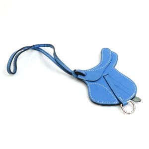 Hermes Charm Paddock Cell Leather Blue Unisex