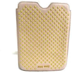 Miu Miu Miu Pink Leather Brand Accessories iPad Case Unisex