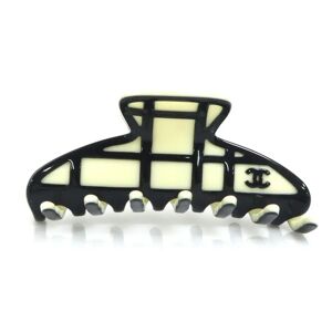 Chanel Hair Clip Plastic Ivory x Black Women's h30249f