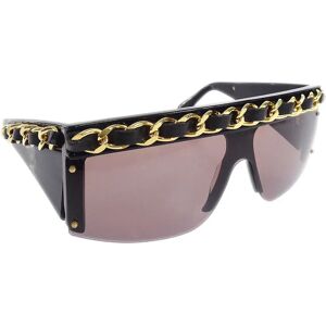 Chanel Chain Sunglasses Eye Wear Black Small Good 58108