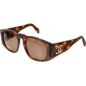 Chanel Tortoiseshell Frame Side Cc Mark Sunglasses Brown