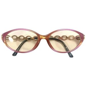 Christian Dior 60's, 70's vintage pink and orange gradation sunglasses with golden chain temple