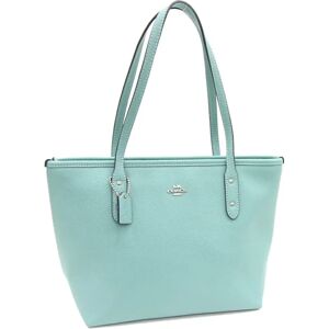 COACH Tote Bag City Zip F22967 Aquamarine Leather Women's