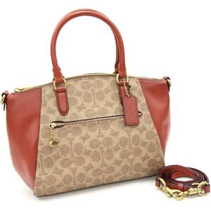 COACH Handbag Signature 796364 Brown Beige PVC Leather Shoulder Bag Women's