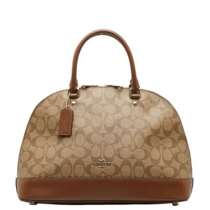 COACH Signature Sierra Satchel Handbag F27584 Brown PVC Leather Women's