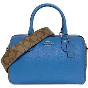 COACH 2way bag Blue Signature CJ592 f-19951 Satchel PVC Leather  Handbag Shoulder Boston Women's