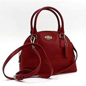 COACH handbag shoulder bag leather red  ladies pochette