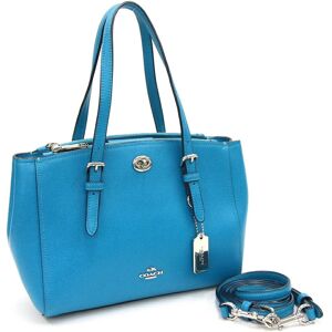 COACH Handbag 37937 Blue Leather Shoulder Bag Ladies Turnlock