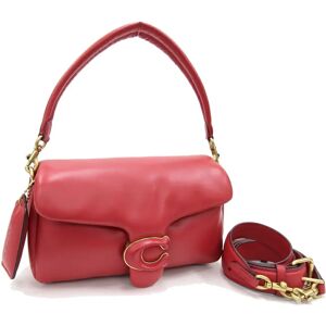 COACH Shoulder Bag Pillow Tote C0772 Red Leather Women's