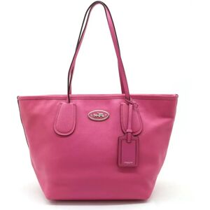 COACH Taxi Zip Tote Bag Shoulder Leather Pink 33915