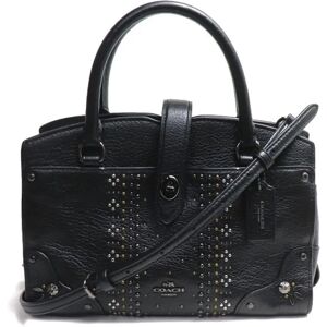 COACH Bandana Studs Mercer Satchel 24 2Way Shoulder Bag Black 55634 Women's