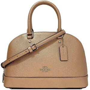 COACH bag pink gold metallic F29170 Sierra Satchel leather  handbag shoulder grain ladies