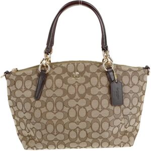 COACH signature handbag F58283 canvas leather beige dark brown 2WAY tote bag shoulder