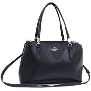 COACH Shoulder Bag Tote Leather Navy F36637  Ladies