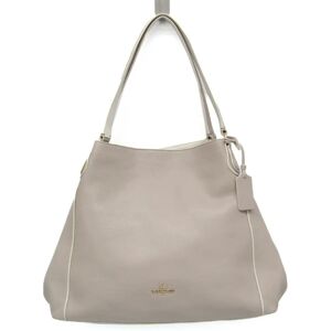 COACH Color Block Edie 35926 Women's Leather Tote Bag Pink Beige