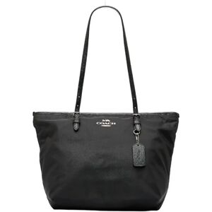 COACH tote bag shoulder F25907 black nylon leather ladies