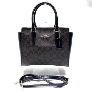 COACH F31957 Signature Brown x Black 2WAY Bag Handbag Ladies