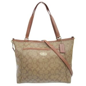 COACH Signature Tote Bag Shoulder Brown F33998