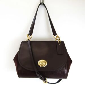COACH Faye Carryall F22348 Women's Leather,Suede Handbag,Shoulder Bag Bordeaux