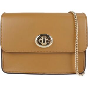 COACH Bowery Shoulder Bag 57714 Calf Leather Light Saddle Brown Gold Hardware Chain Turn Lock 2WAY Clutch Crossbody