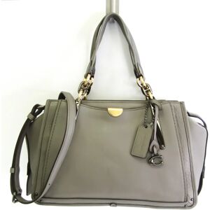 COACH Womens Leather Handbag Shoulder Bag Gray