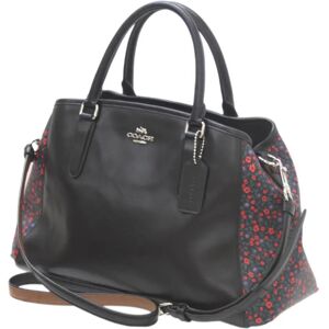 COACH Floral 2way Bag Handbag Shoulder Black F59442