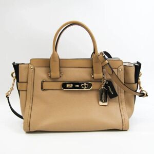 COACH Swagger Carryall 34420 Women's Leather Handbag,Shoulder Bag Light Beige