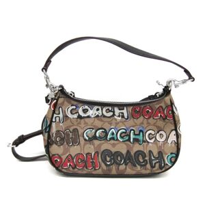 COACH Signature OACH×MINT+SERF Teri CM096 Women's PVC,Leather Handbag,Shoulder Bag Black,Brown,Multi-color