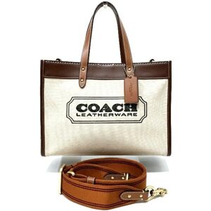 COACH Field Tote 30 C8459 with Badge Bag Handbag Shoulder Ladies