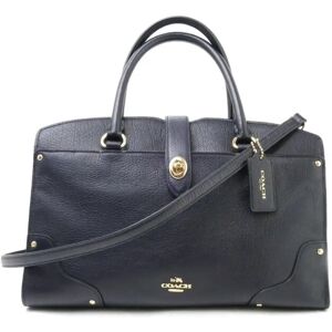 COACH Mercer Satchel 30 2Way Shoulder Bag Navy 37575 Women's