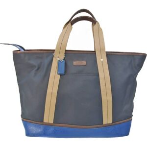 COACH Mini Signature Weekend F70832 Men's PVC,Leather Tote Bag Beige,Blue,Navy