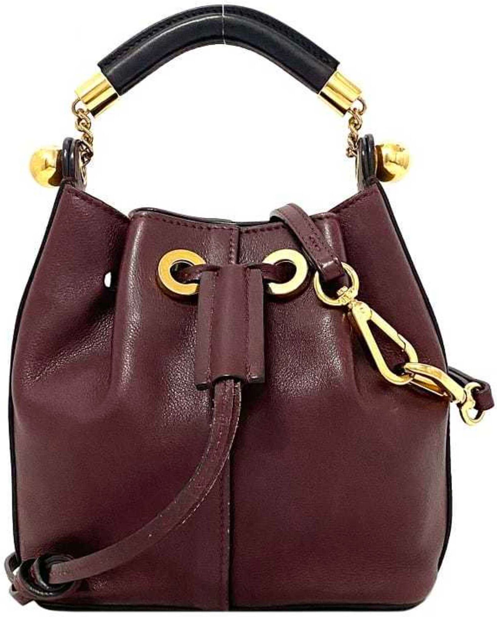 Chloe' Shoulder Bag Wine Red 2way Leather Handbag Ladies