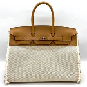 Hermes Bag Birkin Frey 35 Z Engraved Sesame Brown Canvas S